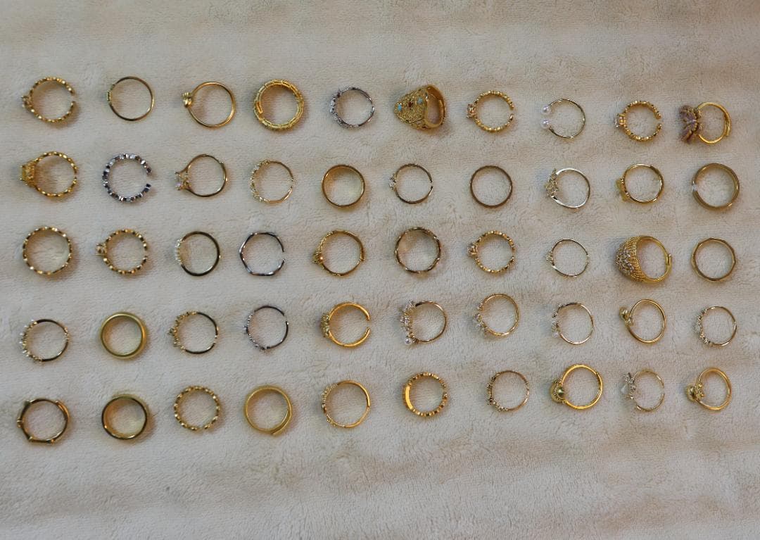 【指輪50点セット】合金×モアサナイト｜重ね付け・ペア可｜まとめ売り