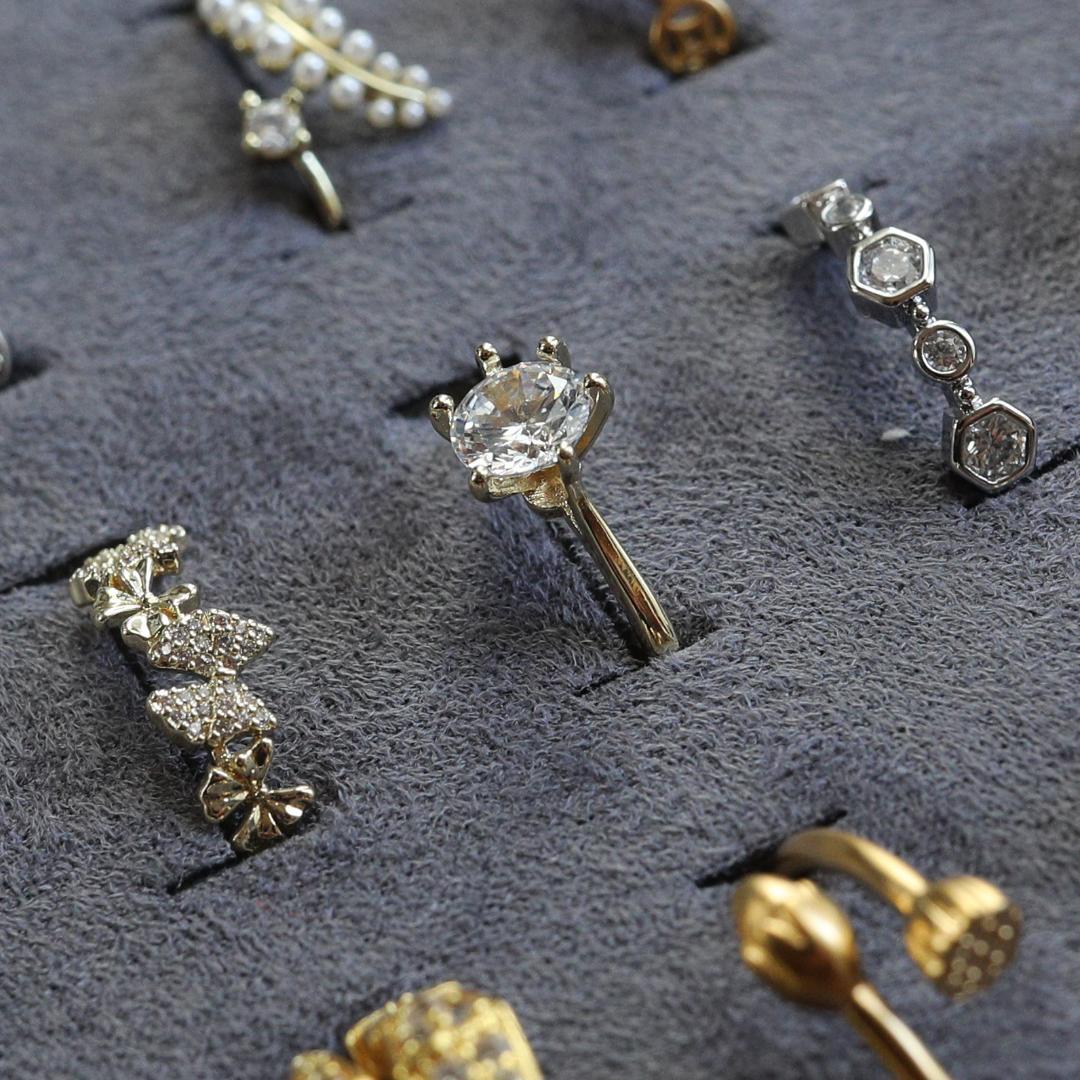 【指輪50点セット】合金×モアサナイト｜重ね付け・ペア可｜まとめ売り