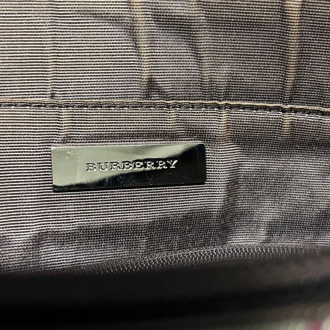 バーバリー ノバチェック トートバッグ ハンドバッグ ブラウン レザー