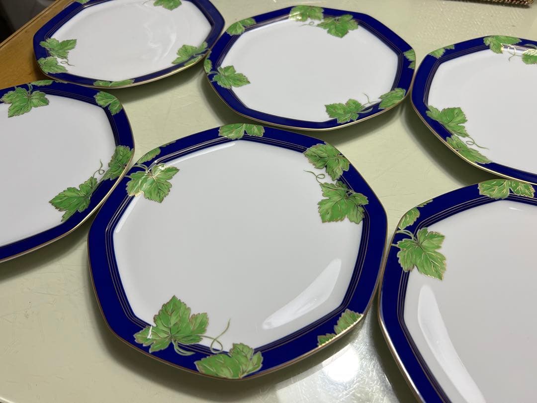 リモージュ　Haviland アビランド　グリーンリーフ皿　6枚セット