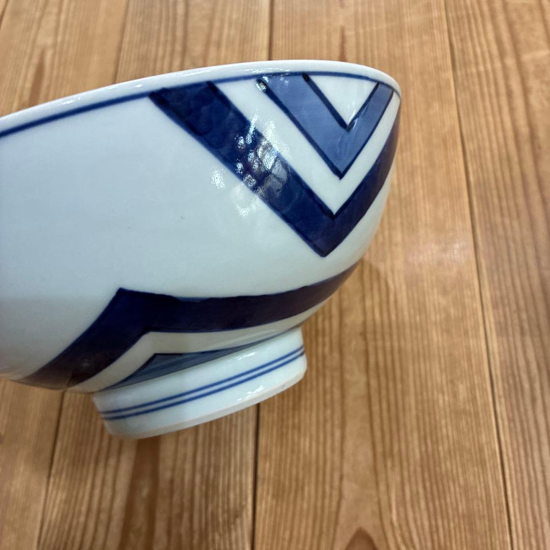 有田焼　青花　しん窯　長崎紋渕上り　江戸紋　奴だこ　6.5寸　中華丼　19cm