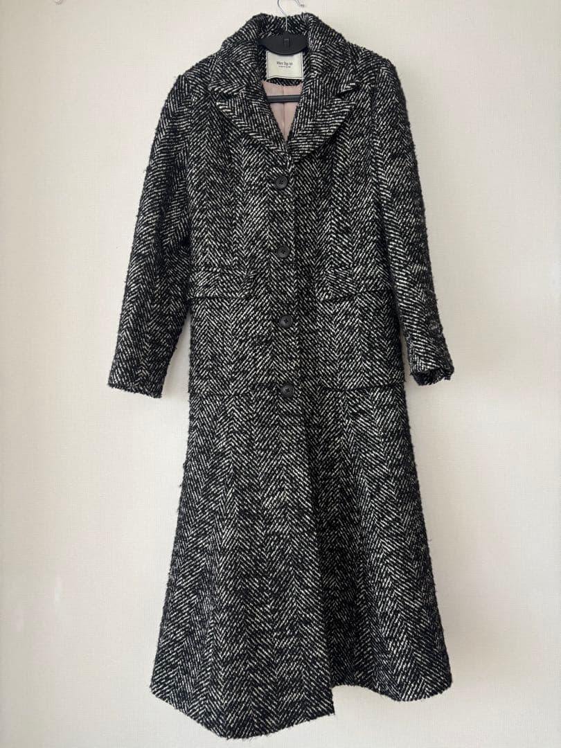【her lip to】　ツイード　ロングコート　 M