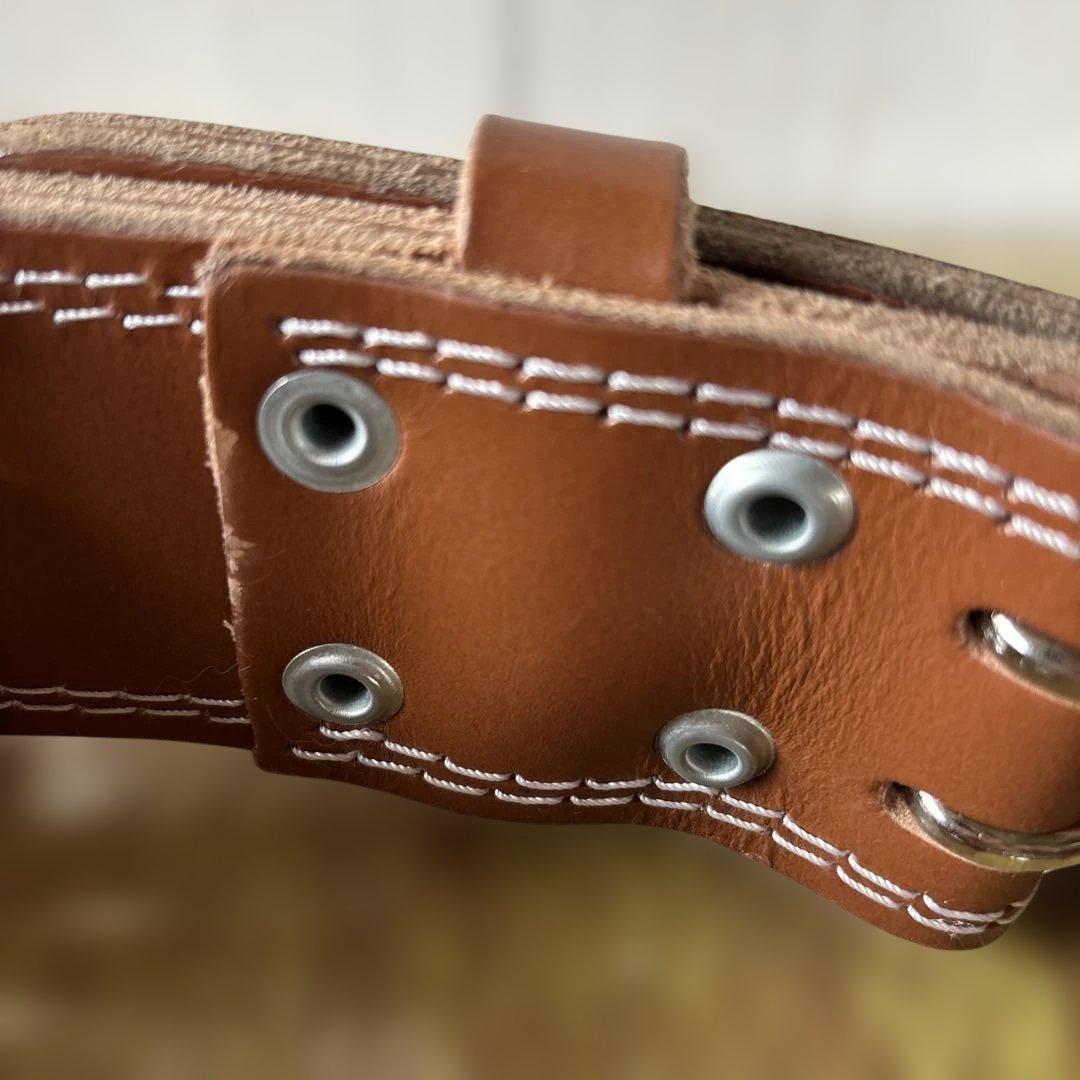 GOLD'S GYM レザー パワーベルト ブラウン