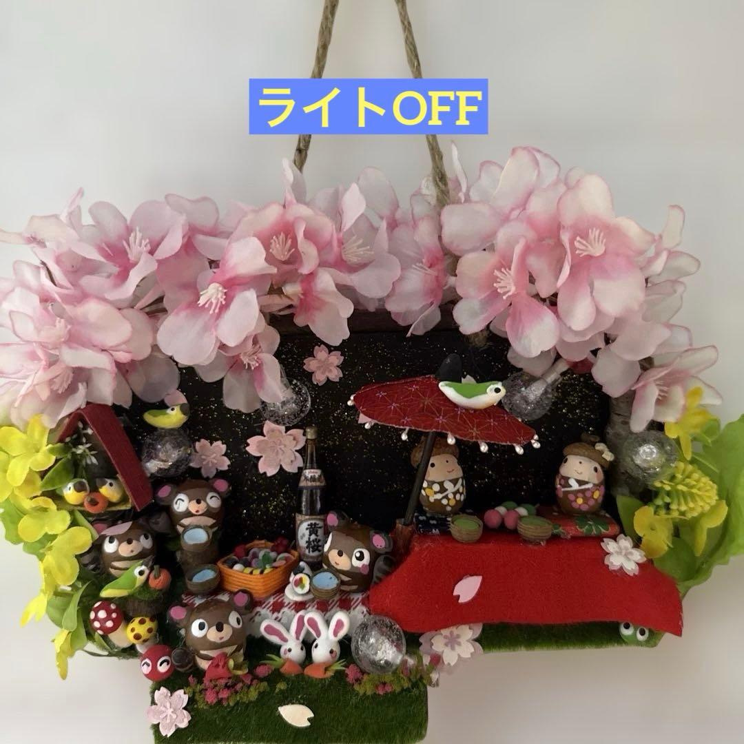 どんぐりアート♡夜桜タペストリー風リース＆銀河へlet's go 2点♡