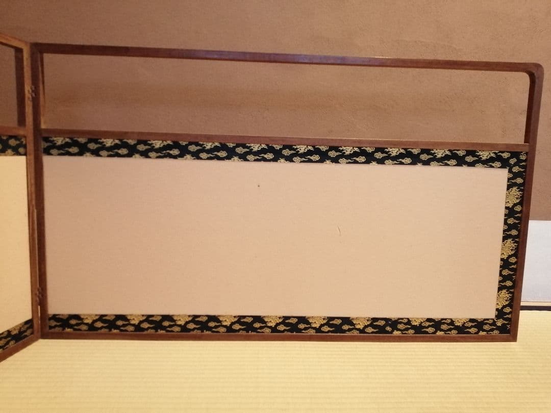 【茶道具】鳳凰紋網代風炉先屏風　風炉先220