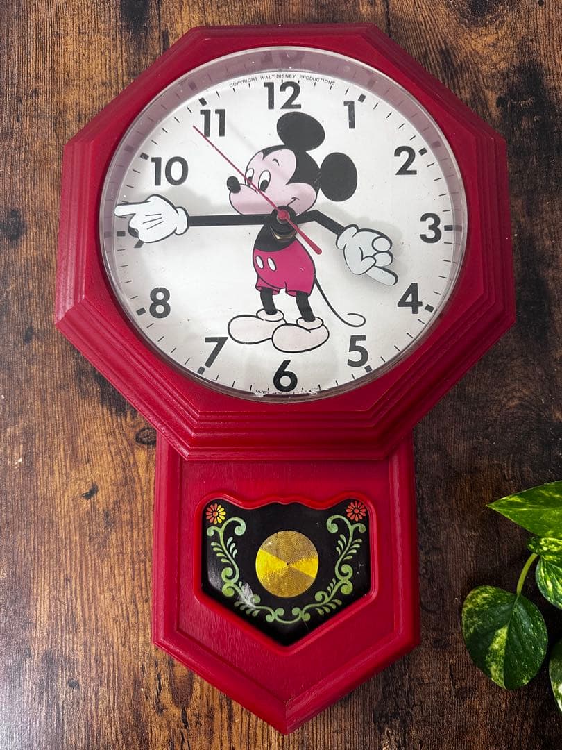 希少　レトロ　ELGIN ミッキー 壁掛け時計