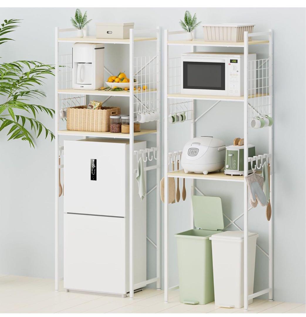 TTWO 冷蔵庫上ラック ゴミ箱上ラック 洗濯機ラック W60×D40×H180