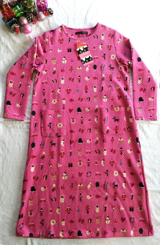 マタノアツコルームウェア　ワンピース　あったか素材　Ｍピンク　ワコール新品