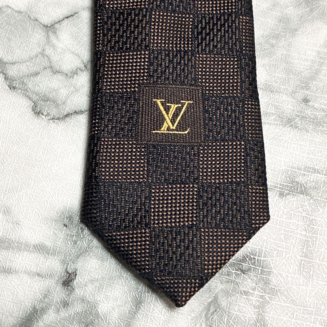 ✨未使用箱付✨ルイヴィトン　クラヴァット・ダミエ クラシック　マロン色　ネクタイ
