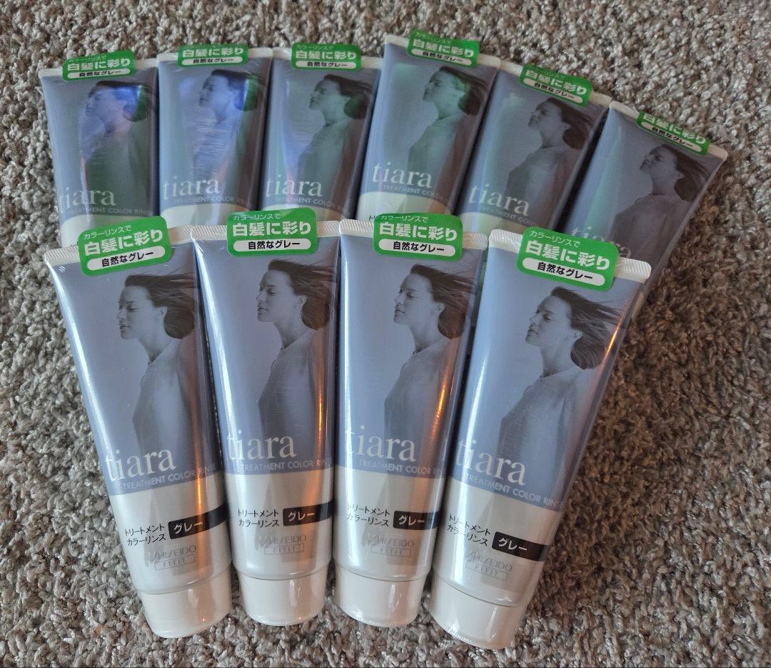 【新品/未開封】tiaraトリートメントカラーリンス220g(グレー)✕10本