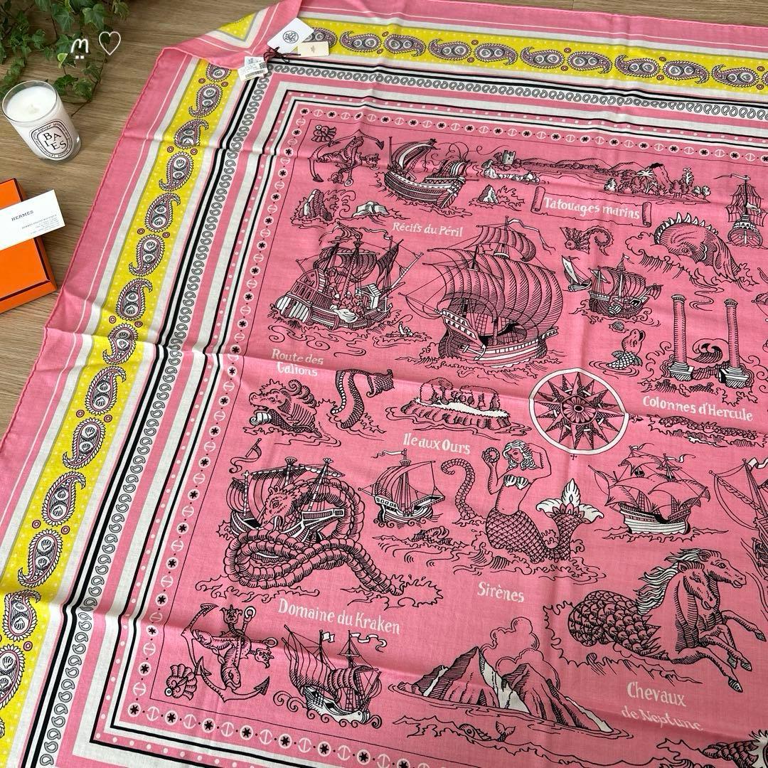 HERMESエルメス　カレ140　ジェアン　船乗りのタトゥー・バンダナ　カシシル