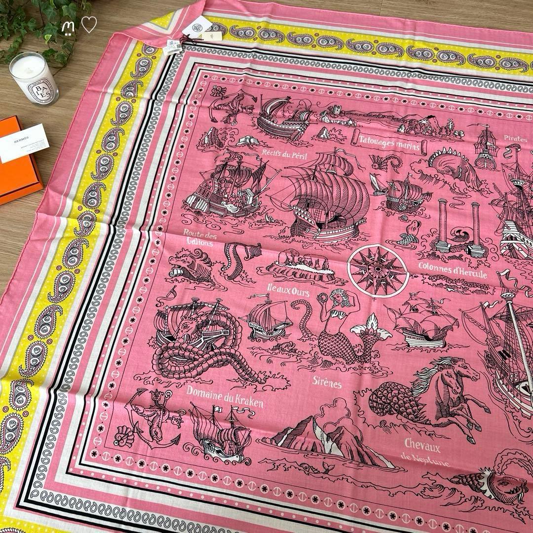 HERMESエルメス　カレ140　ジェアン　船乗りのタトゥー・バンダナ　カシシル