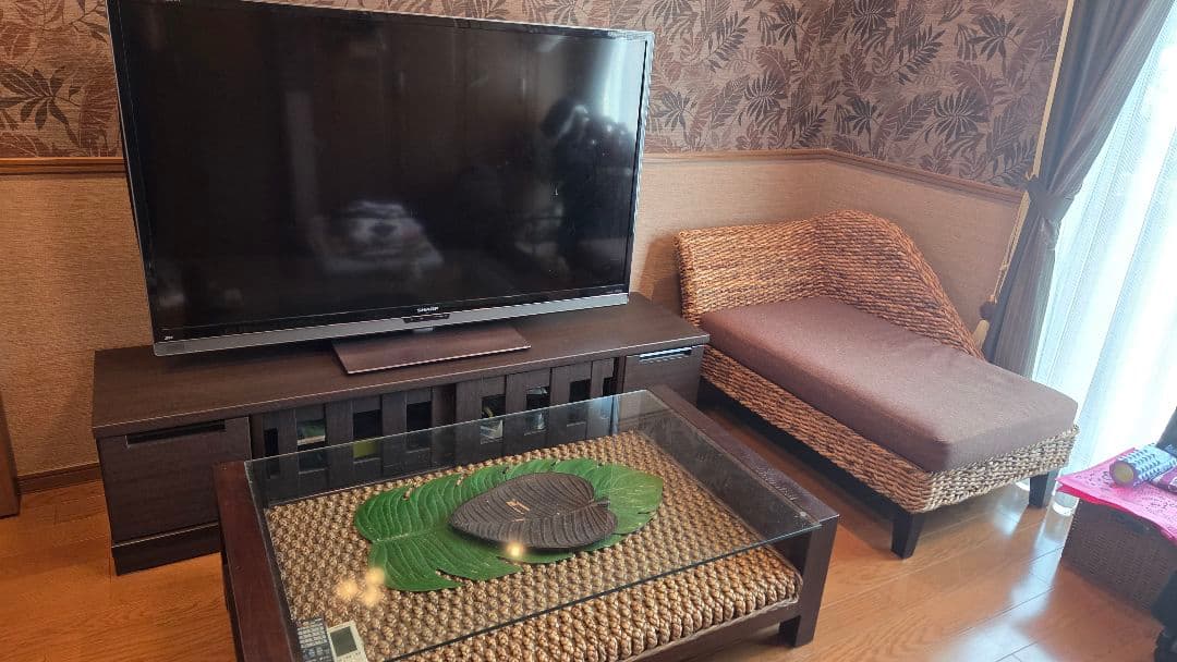 テレビ、テレビ台、ソファー、テーブルセット