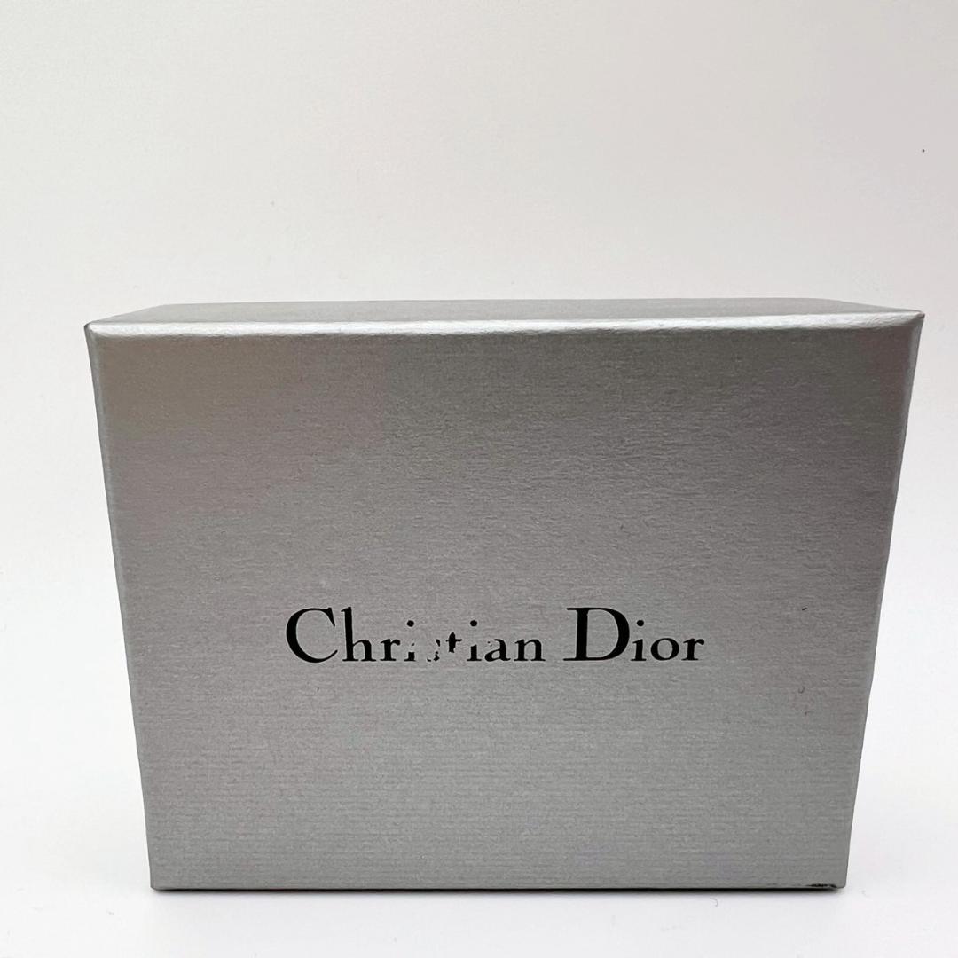 【美品】Christian Dior ロゴ ピアス シルバー系 箱付き