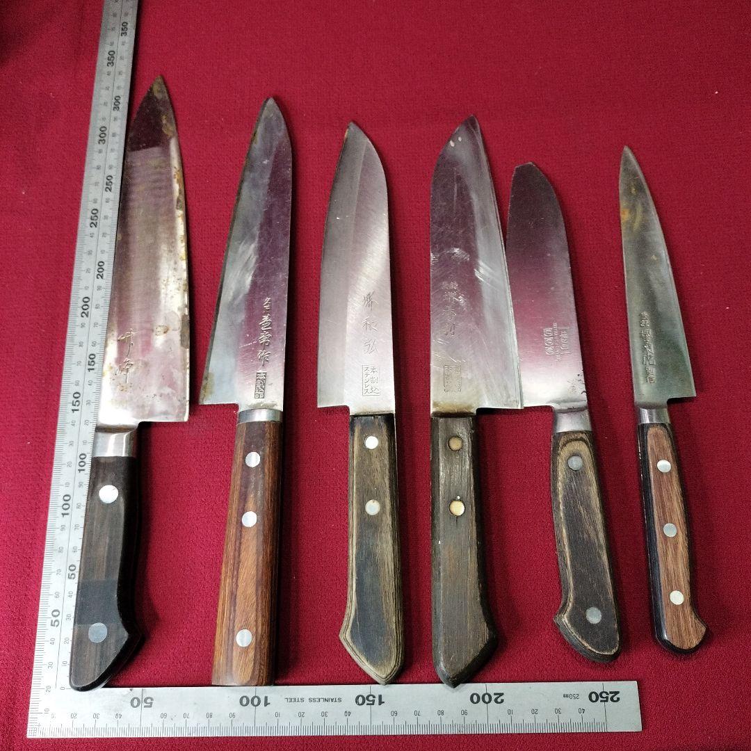 堺包丁　日本製　在銘　包丁　6本セット　まとめ売り　和包丁　刻印