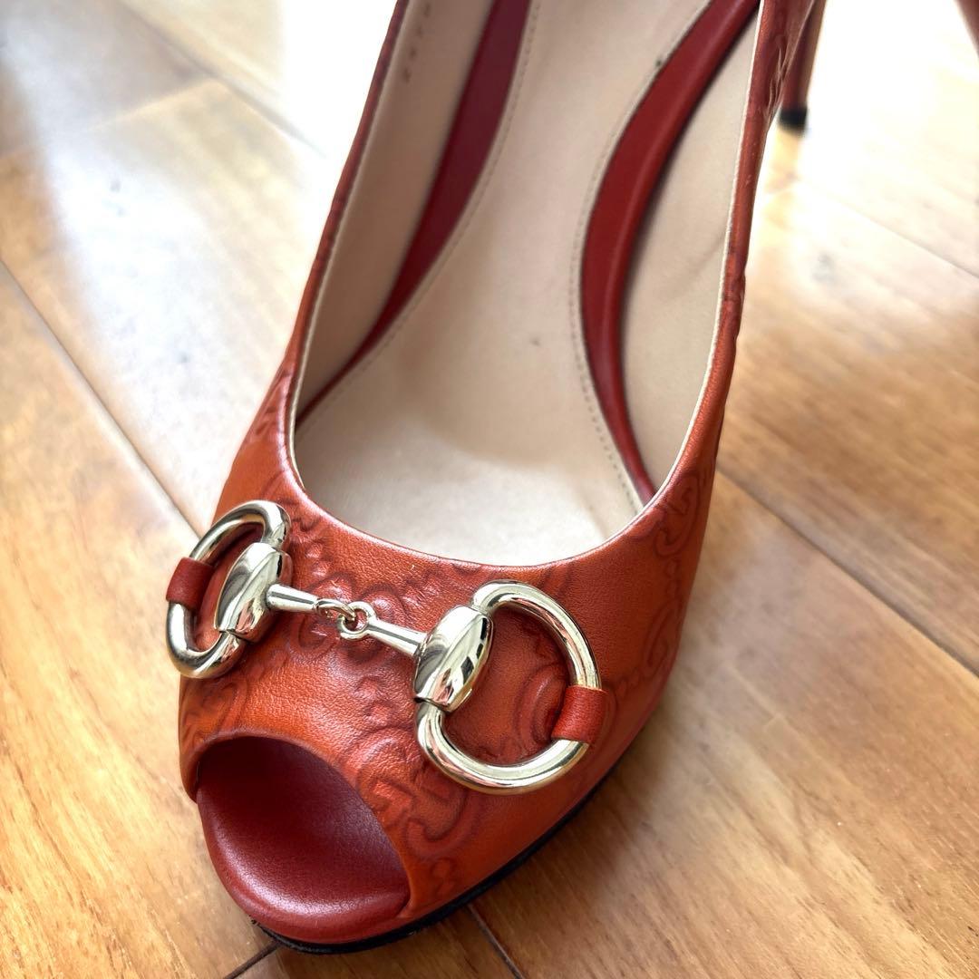 【ナビ】【GUCCI】グッチ パンプス 36 1/2 オープントゥ