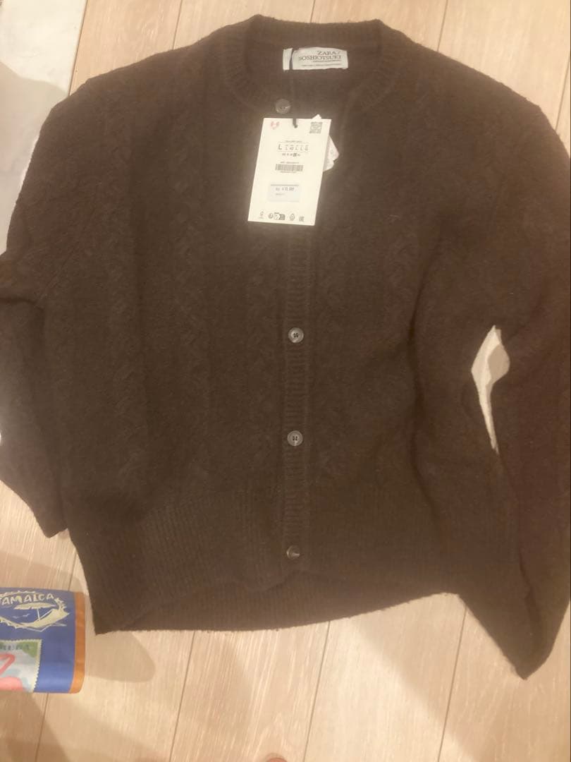 新品／Ｌ SOSHIOTSUKI x ZARA ウールケーブルカーディガン
