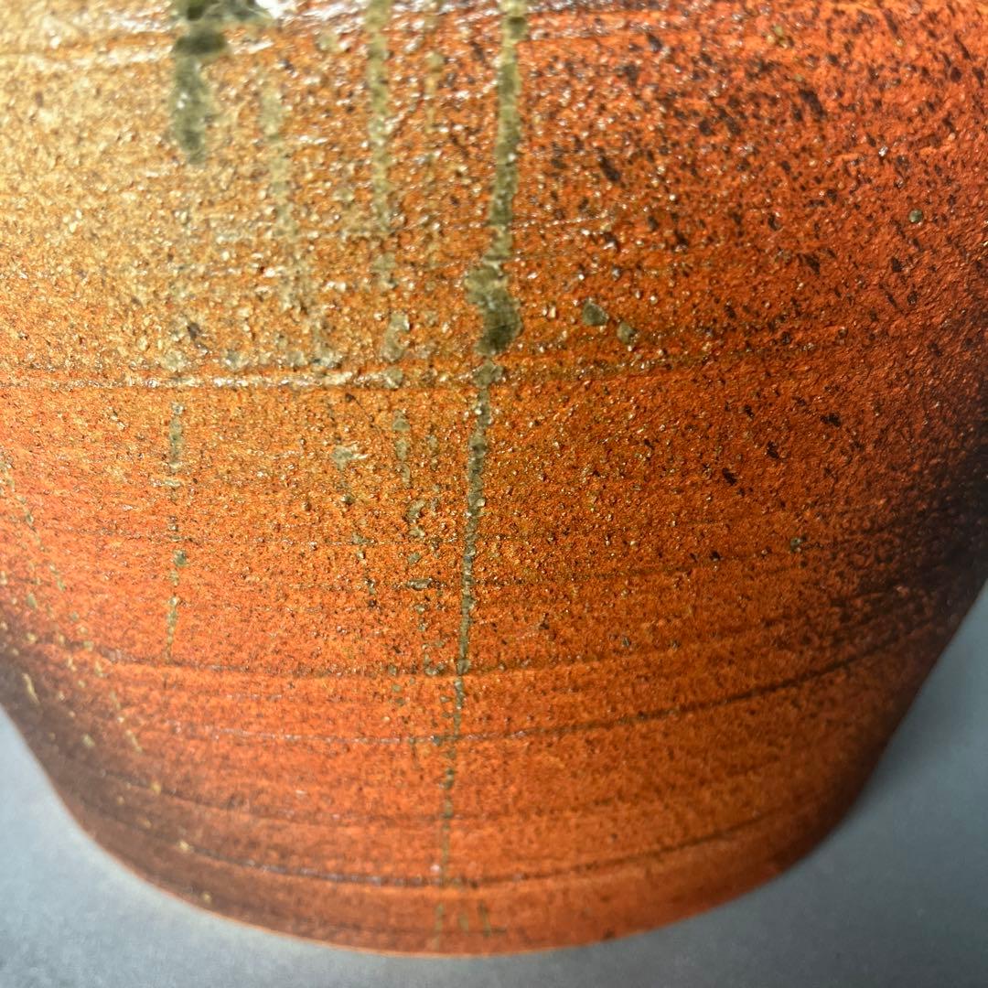 信楽焼傘立て  灰釉掛け流し 高さ42cm