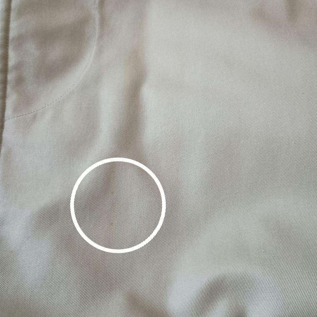 ベージュ ステンカラーコート チェック柄裏地