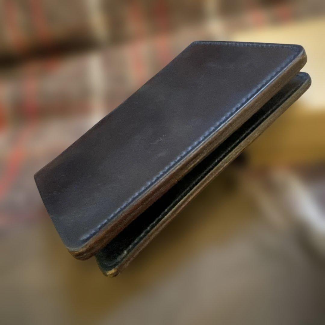 アーツアンドクラフツ米国ホーウィン社製紺色シェルコードバンウォレット新品未使用品