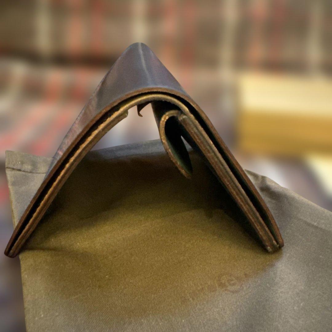 アーツアンドクラフツ米国ホーウィン社製紺色シェルコードバンウォレット新品未使用品