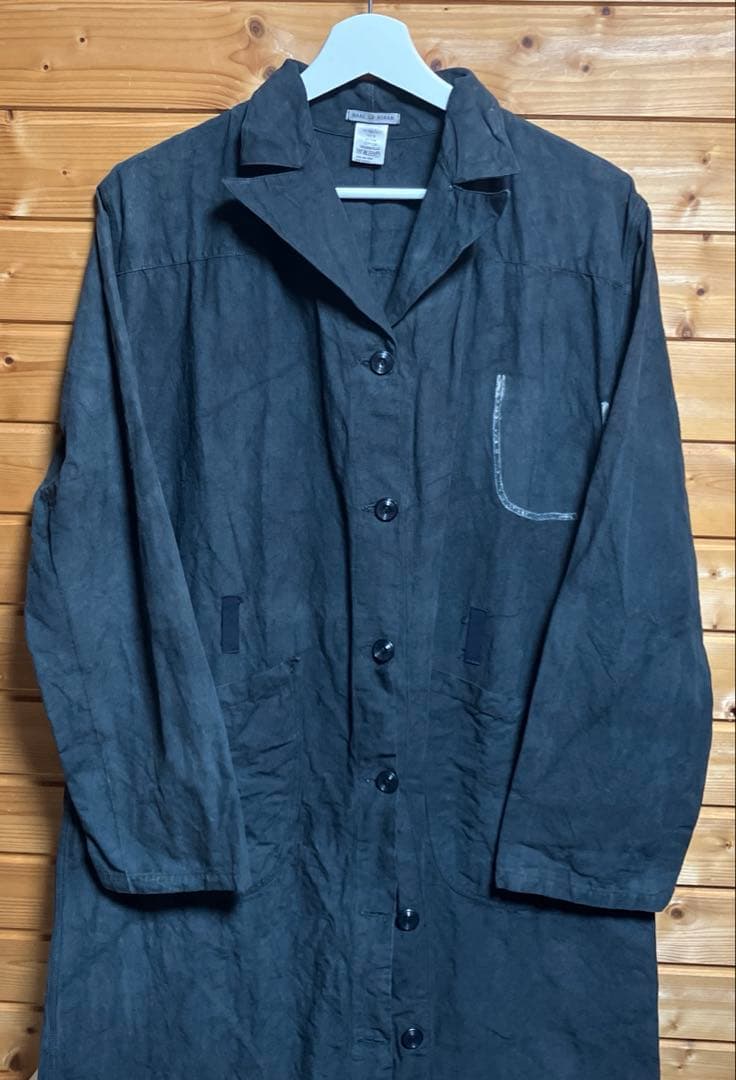 マルクルビアン【90S】古着加工　ロングコート・シャツ50ブラック系