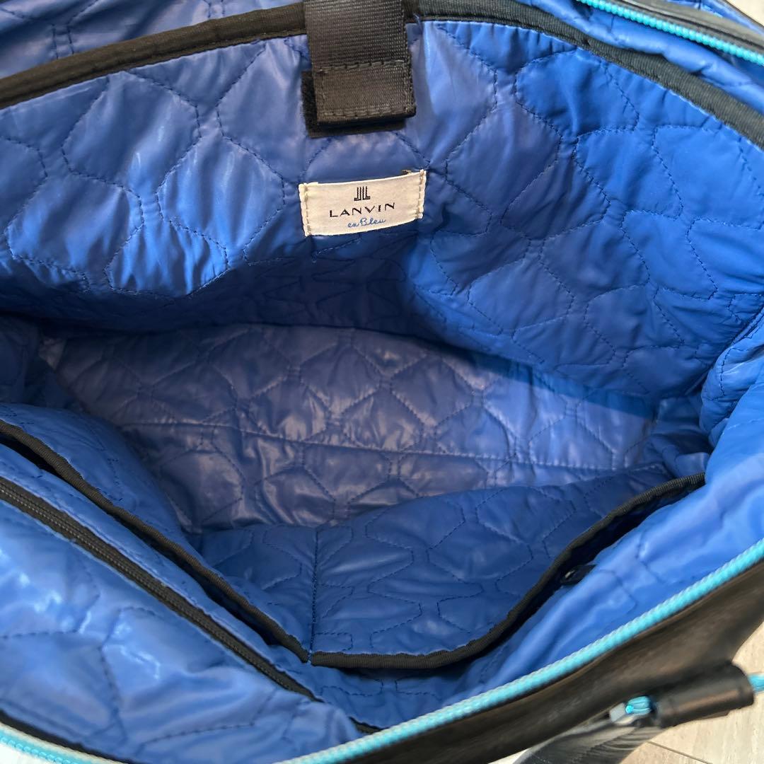 ［美品］LANVIN en Blueブラックトートバッグ カラビナ付き値段相談可