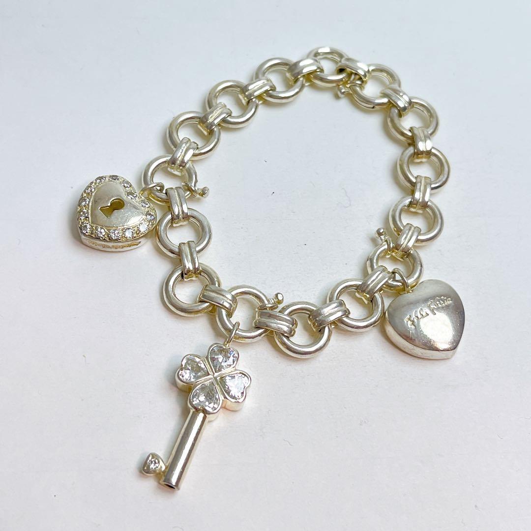 フォリフォリ　3チャーム　サークル　ブレスレット　ラインストーン　925