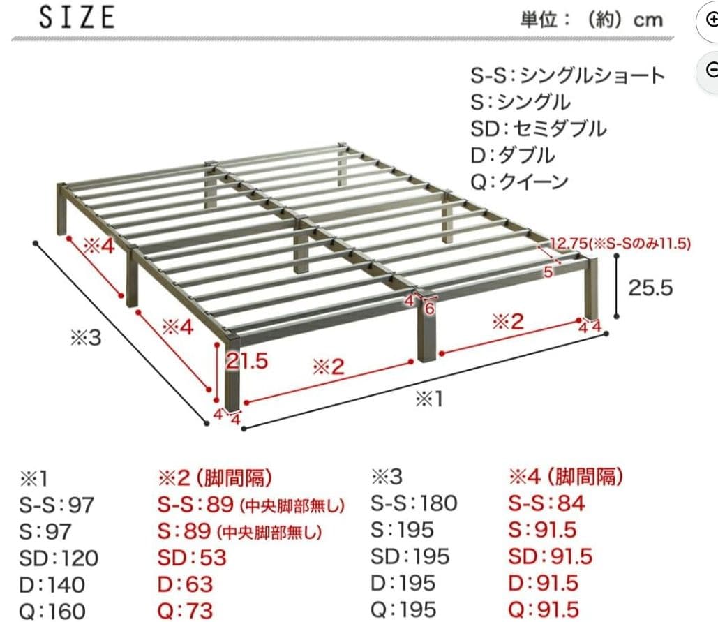 ネルコンシェルジュ モデノ スチール アイアン セミダブル スノコベッド