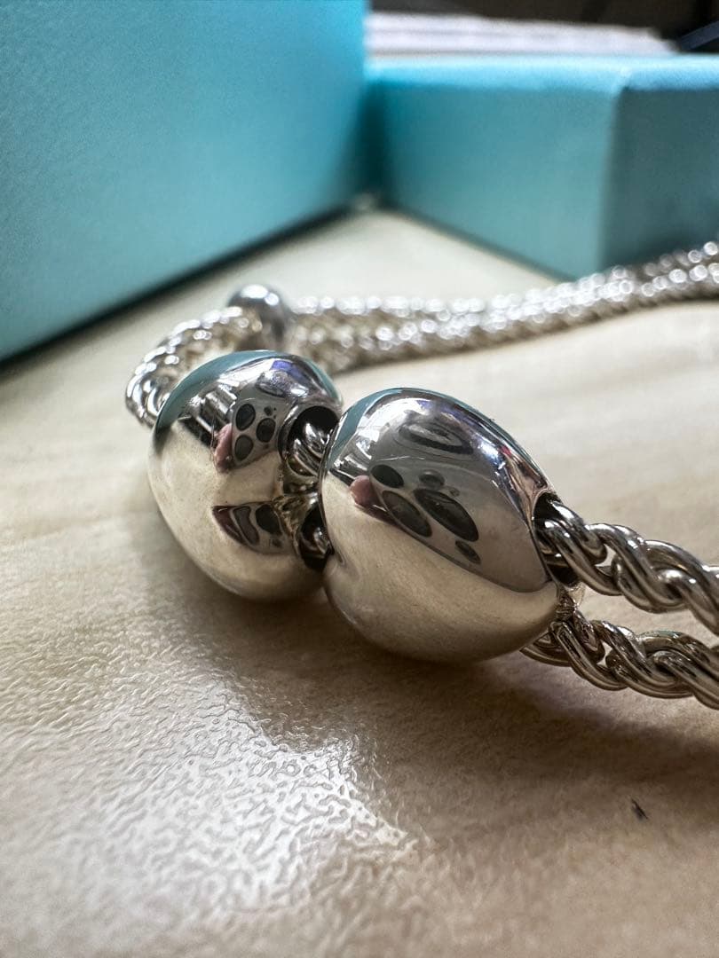 TIFFANY　本物　ティファニー　ダブルロープ　ハートブレス　シルバー