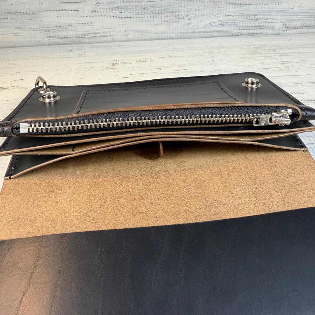 【トラッカーウォレット ロング 3層】ホースバット シルバー TALON