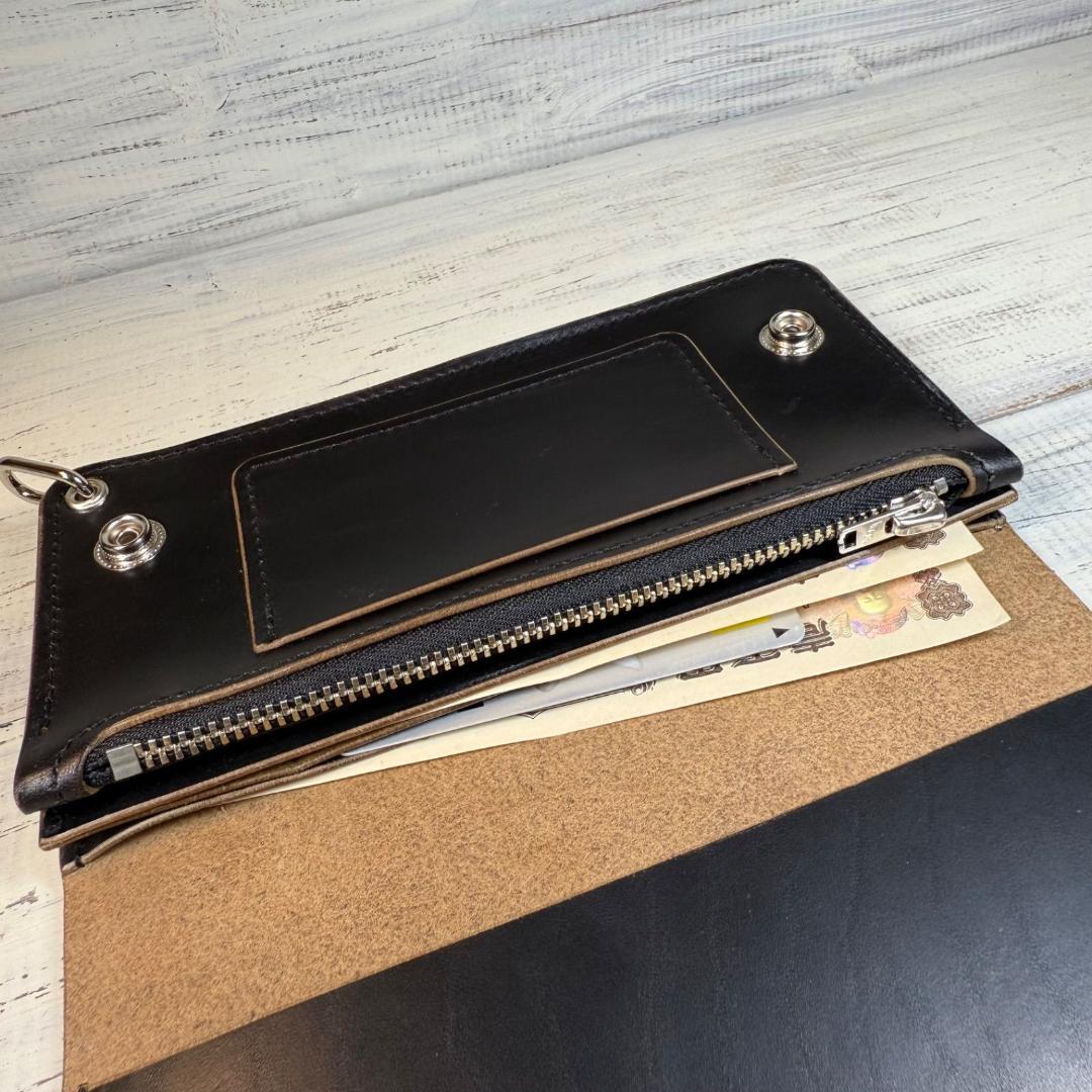 【トラッカーウォレット ロング 3層】ホースバット シルバー TALON