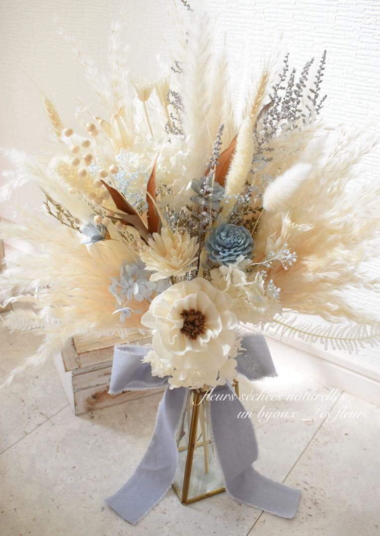 ドライフラワー　プリザーブどフラワーブーケ　スワッグ　前撮り　ウェディング