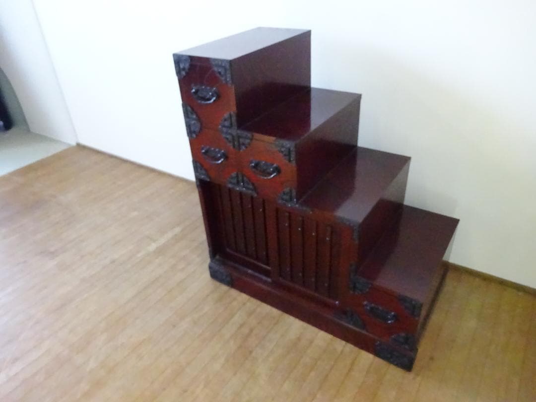 吉野民芸　30　階段箪笥　（右）欅材　和モダン　美品