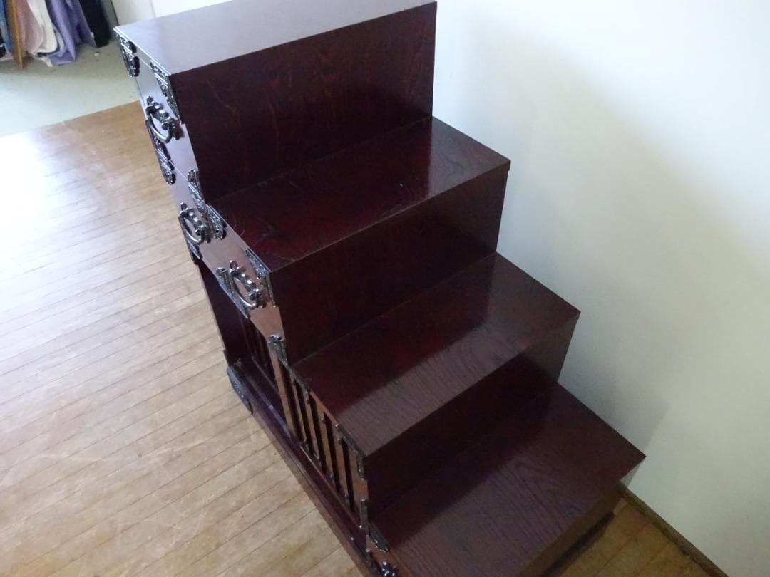 吉野民芸　30　階段箪笥　（右）欅材　和モダン　美品