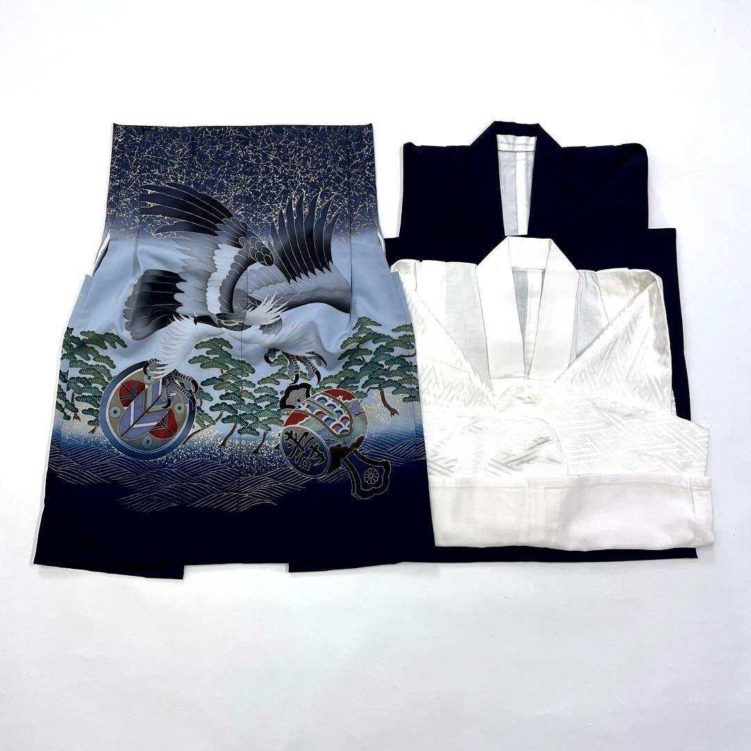 七五三 羽織セット 男の子 羽織 着物 長襦袢 半衿付き 5歳 No.142