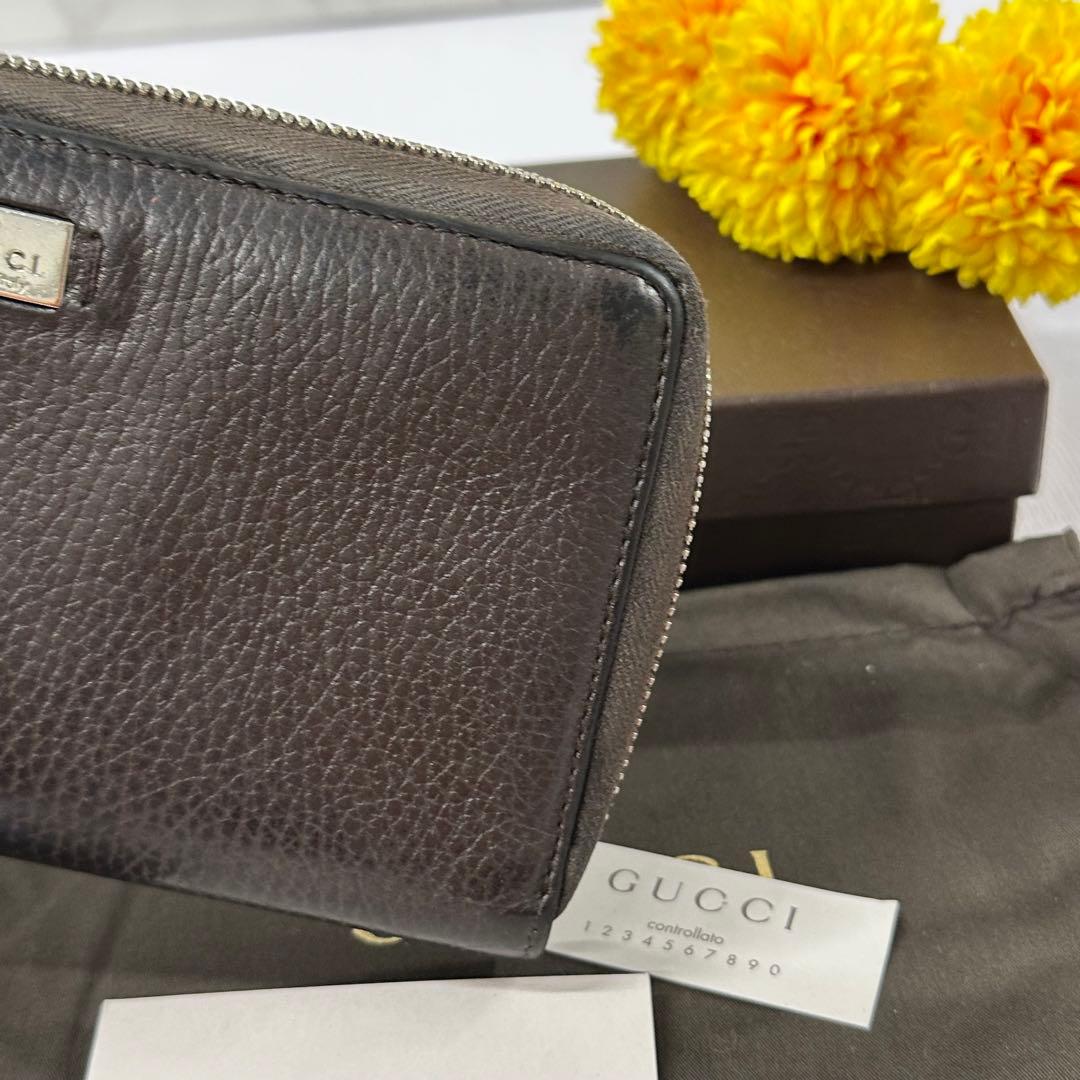 超良品‼️ グッチ　GUCCI 財布　長財布　シグネチャー　ラウンドファスナー