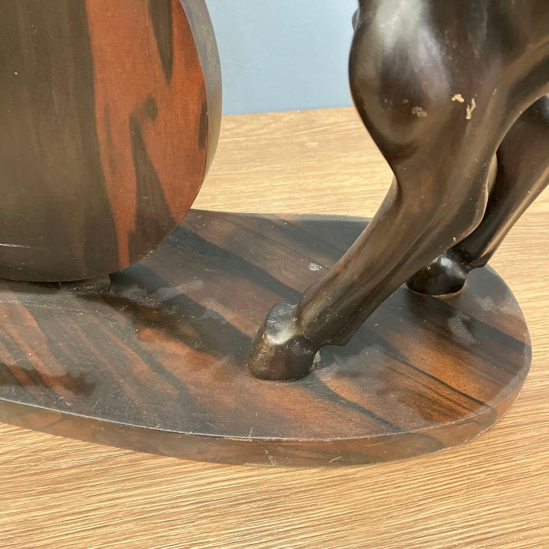 4F 希少 彫刻 木彫り 馬 オブジェ 置物 彫刻 一刀彫 縁起物 インテリア