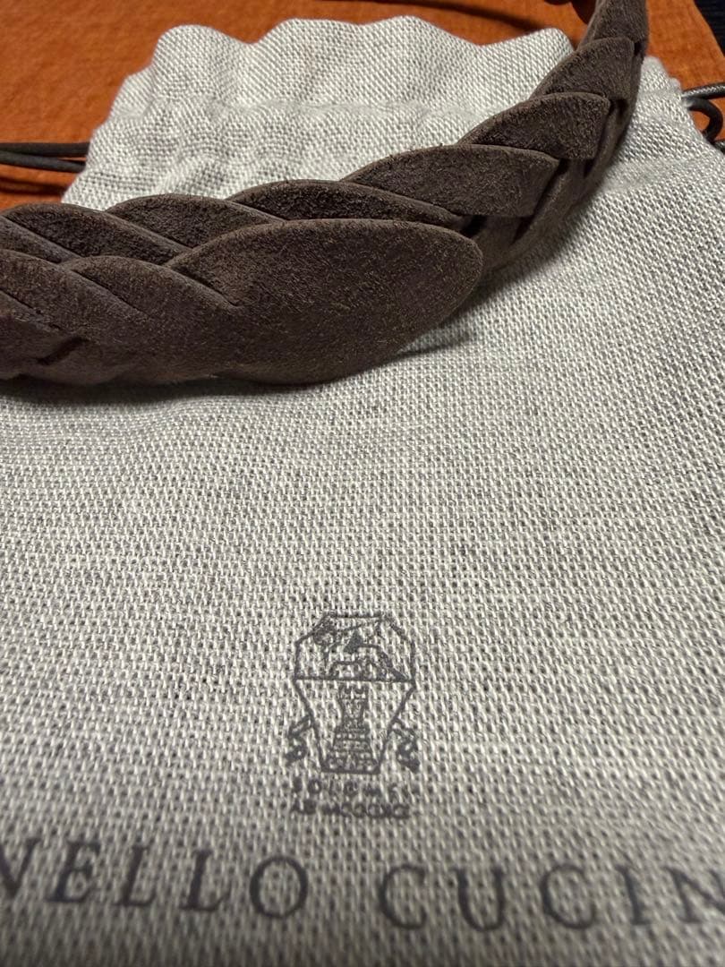 新品！BRUNELLO CUCINELLI 編み込みレザーベルト 90