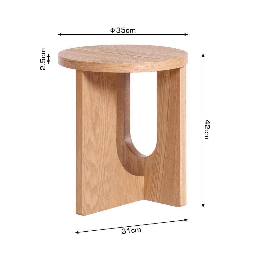 木製 洗練された天然木製サイドテーブル ナチュラル