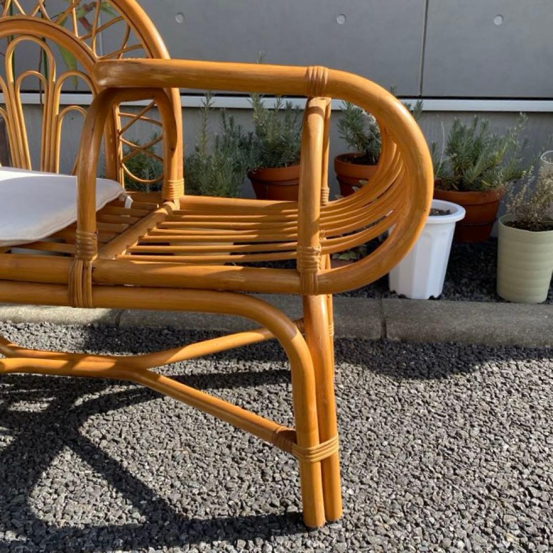 レトロ カントリー ラタン チェア 椅子 ベンチ