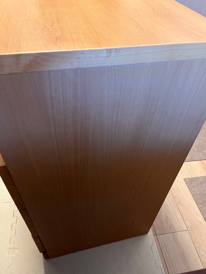 【希少】大川家具120cmチェスト 上段ガラス窓付き