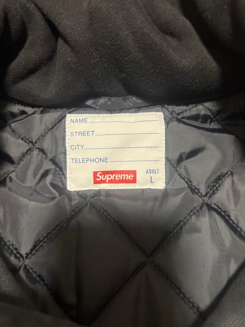 美品！supreme Hooded Twill Varsity Jacket