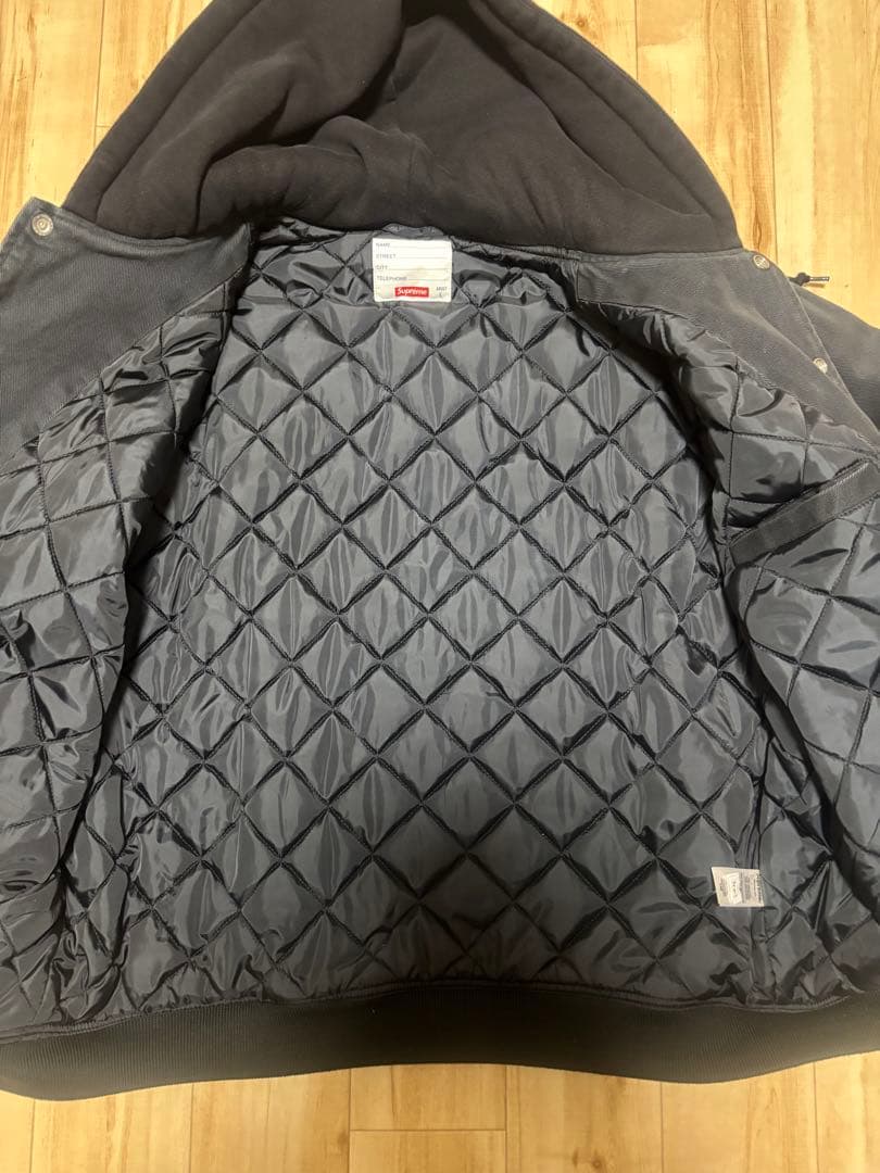 美品！supreme Hooded Twill Varsity Jacket