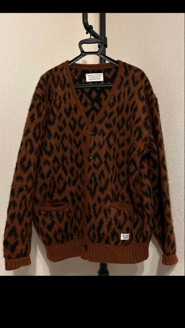 WACKOMARIA ワコマリア ヘビーモヘア　カーディガン　レオパード