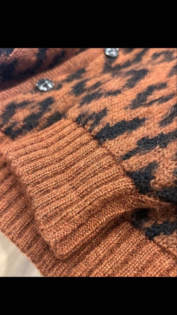 WACKOMARIA ワコマリア ヘビーモヘア　カーディガン　レオパード
