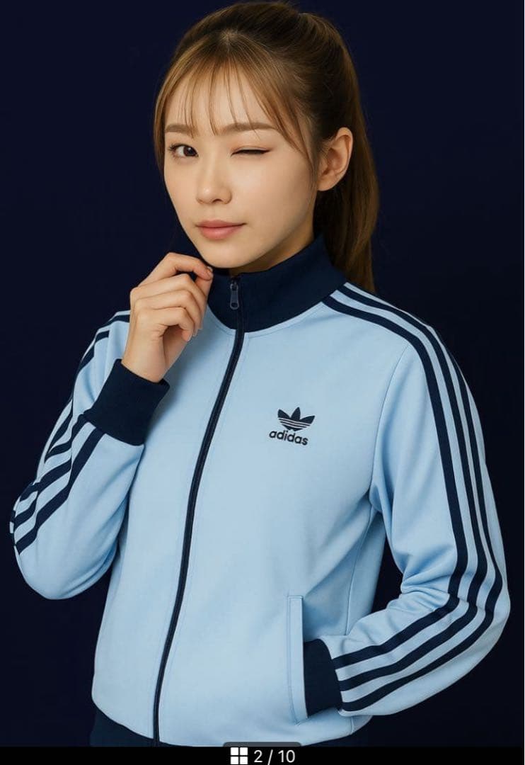 adidas originals トラックトップ　ジャージ　水色　アディダス