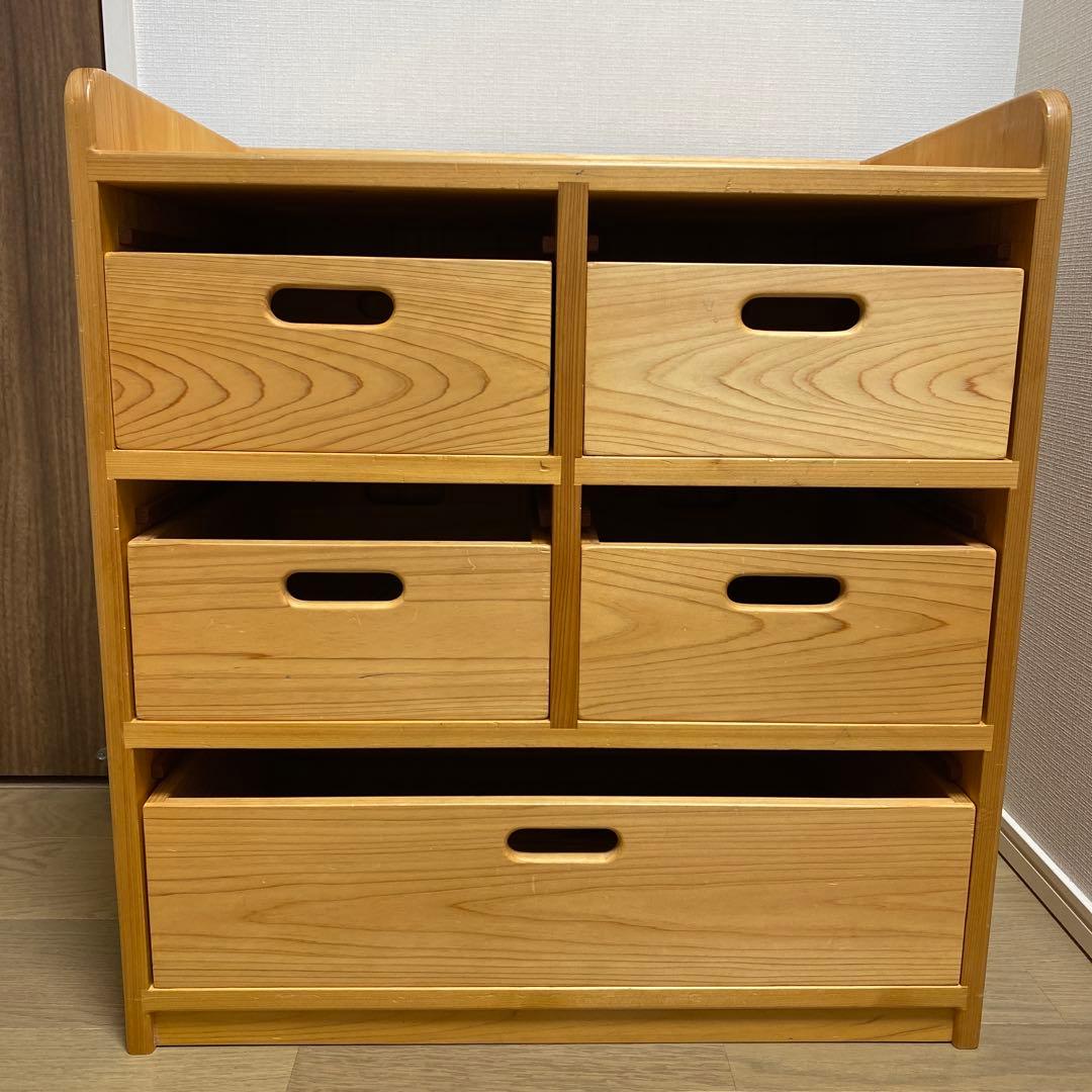 なかよしライブラリー　天然木の収納棚