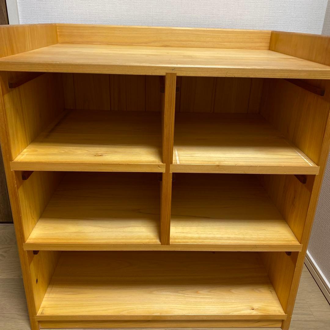 なかよしライブラリー　天然木の収納棚