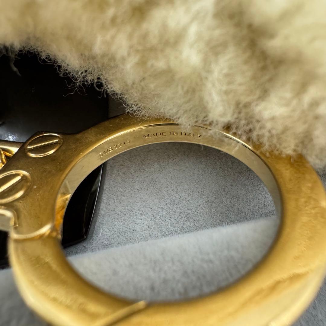 【保管袋付き】CELINE トリオンフ　ポンポンチャーム　ハート　ブラウン